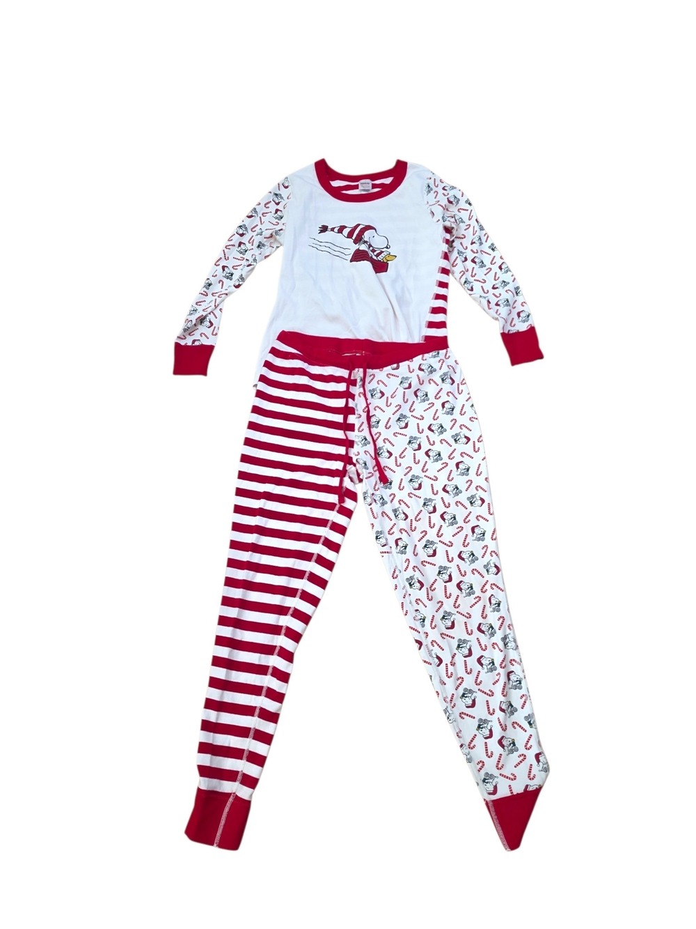 Hanna Andersson Peanuts Snoopy Red & White Holiday Christmas Pajama Set Size L